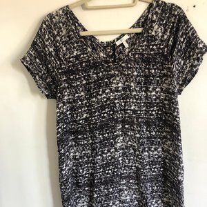 JOIE NEUTRAL PRINTED SHIFT SILK DRESS S - BROWN, W